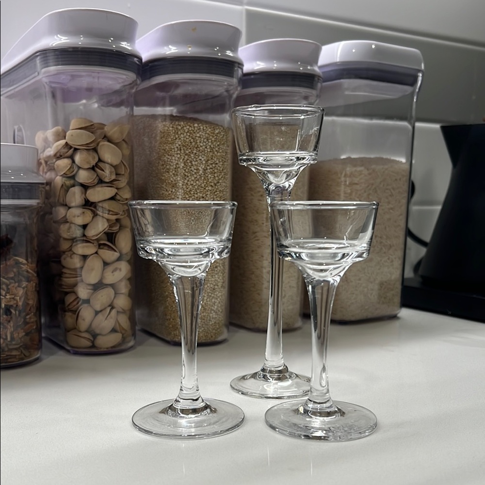 Elegant Clear Glass Candle Holder Set of 3